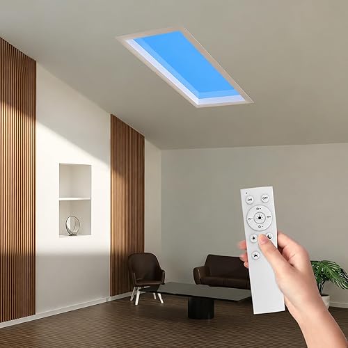 1x2FT LED Blue Sky Light Panel with Remote Control, Artificial
