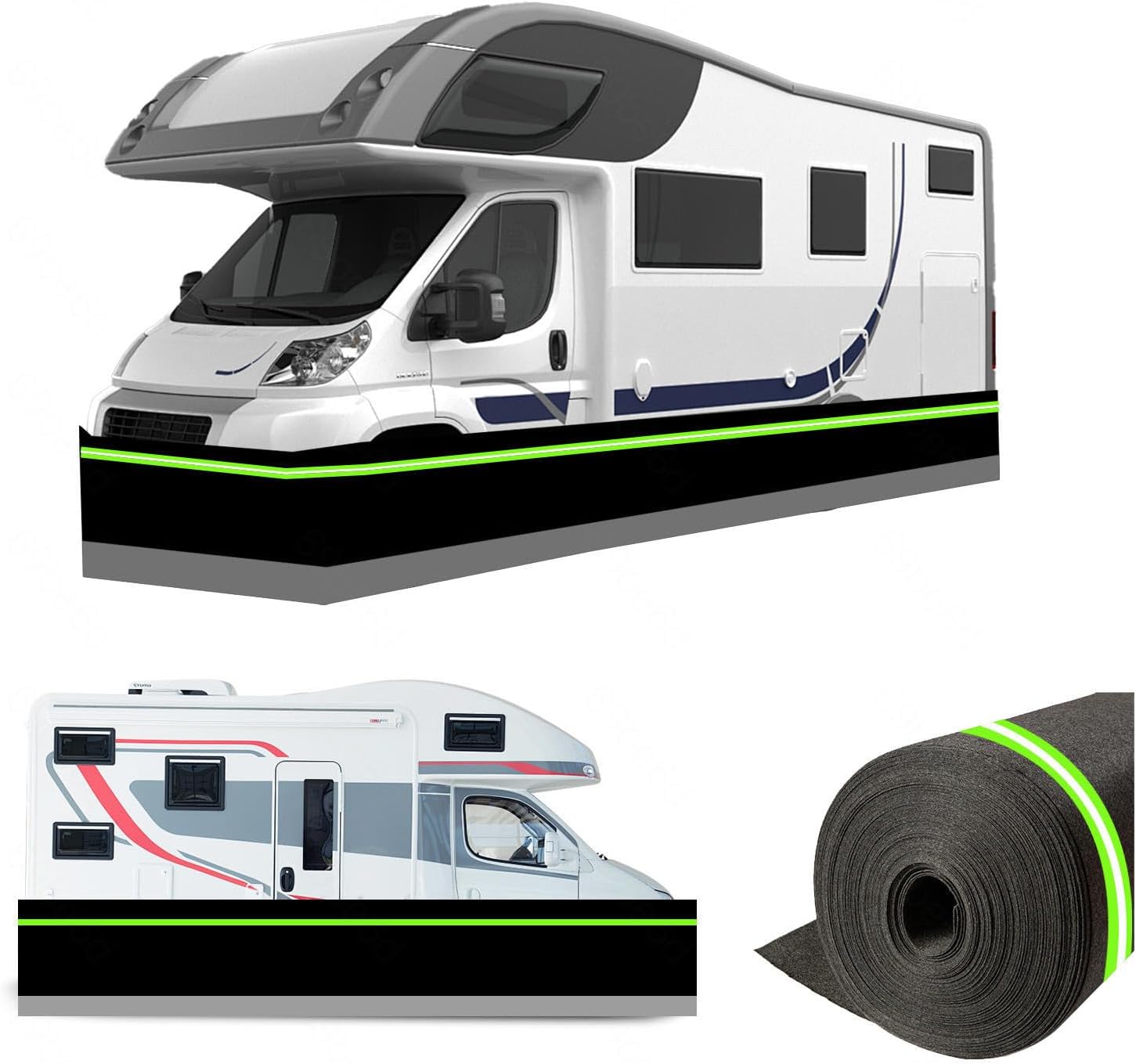 No Drilling Required 5th Wheel Skirt - 95cm Tall RV Cover, Durable & Thickening Protection, 16m/52ft, Weather-Resistant, Easy Installation for Travel Trailers