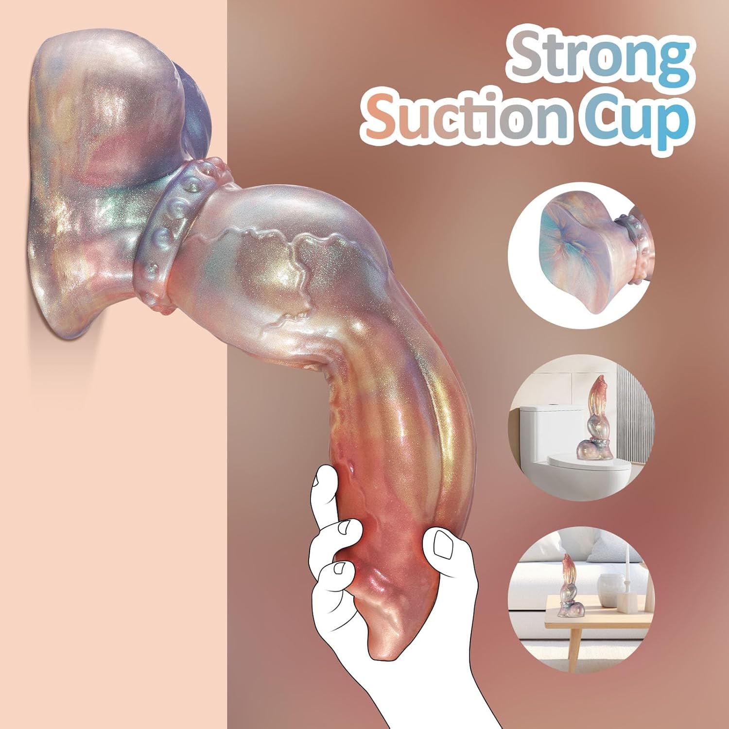 14 Inch Huge Thick Monster Dildo, 4.1'' Diameter XXXL Big Fantasy Knot Dildo with Strong Suction Cup, Silicone Giant Dildos for G-Spot Anal Play, Adult Sex Toys for Women Men Gay