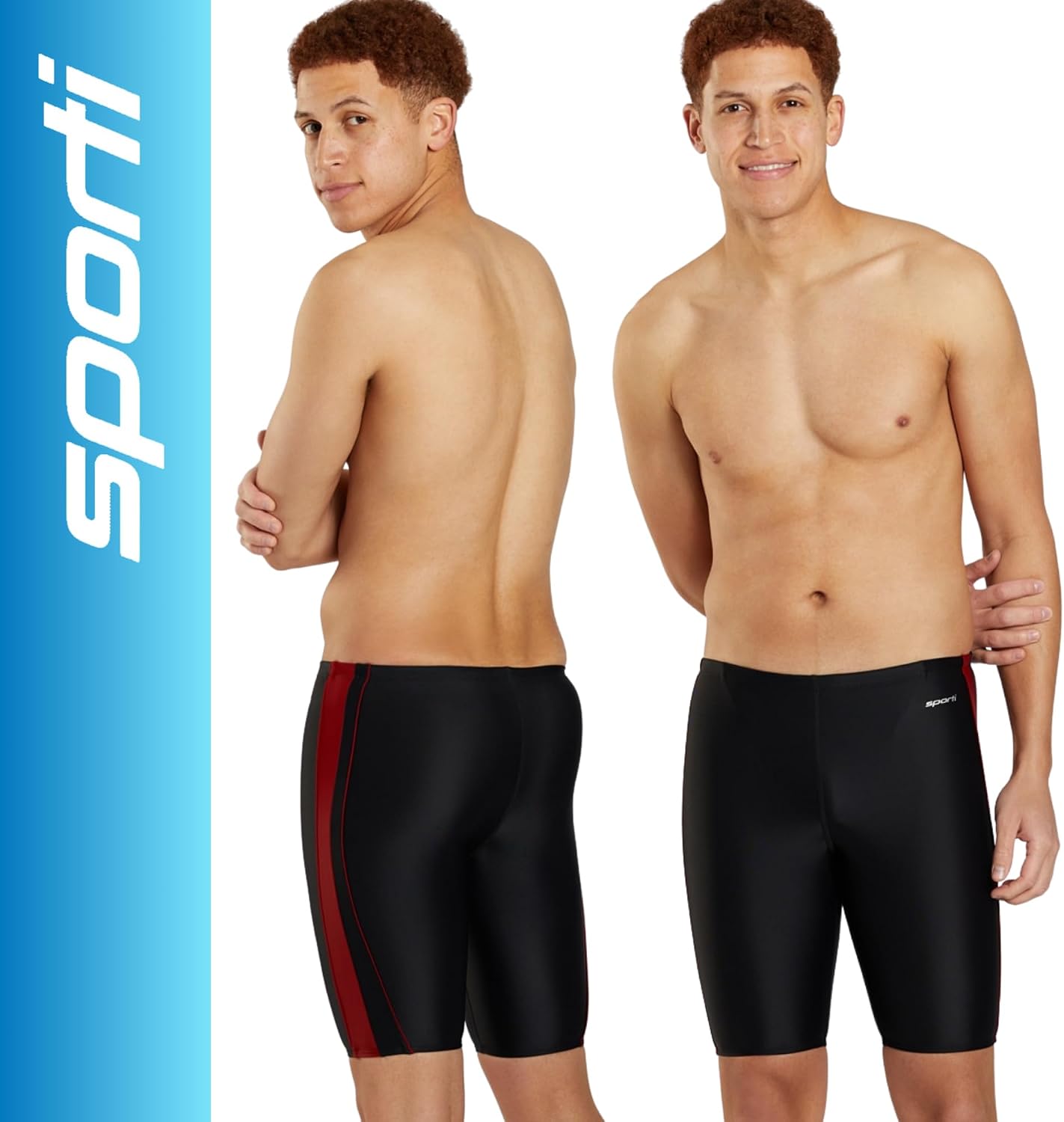 Sporti Men's Athletic Swimwear Jammers, Multi Solid Color - Racing & Training Swimsuit Jammers for Men, Durable Long Lasting