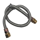 METER STAR Palenisko propanowe bez gwizdka gazowego Flex Line do paleniska i kominka – stal nierdzewna (61 cm długości) 1/5.1 cm NPT męski x 1/5.1 cm NPT żeńska rura falista