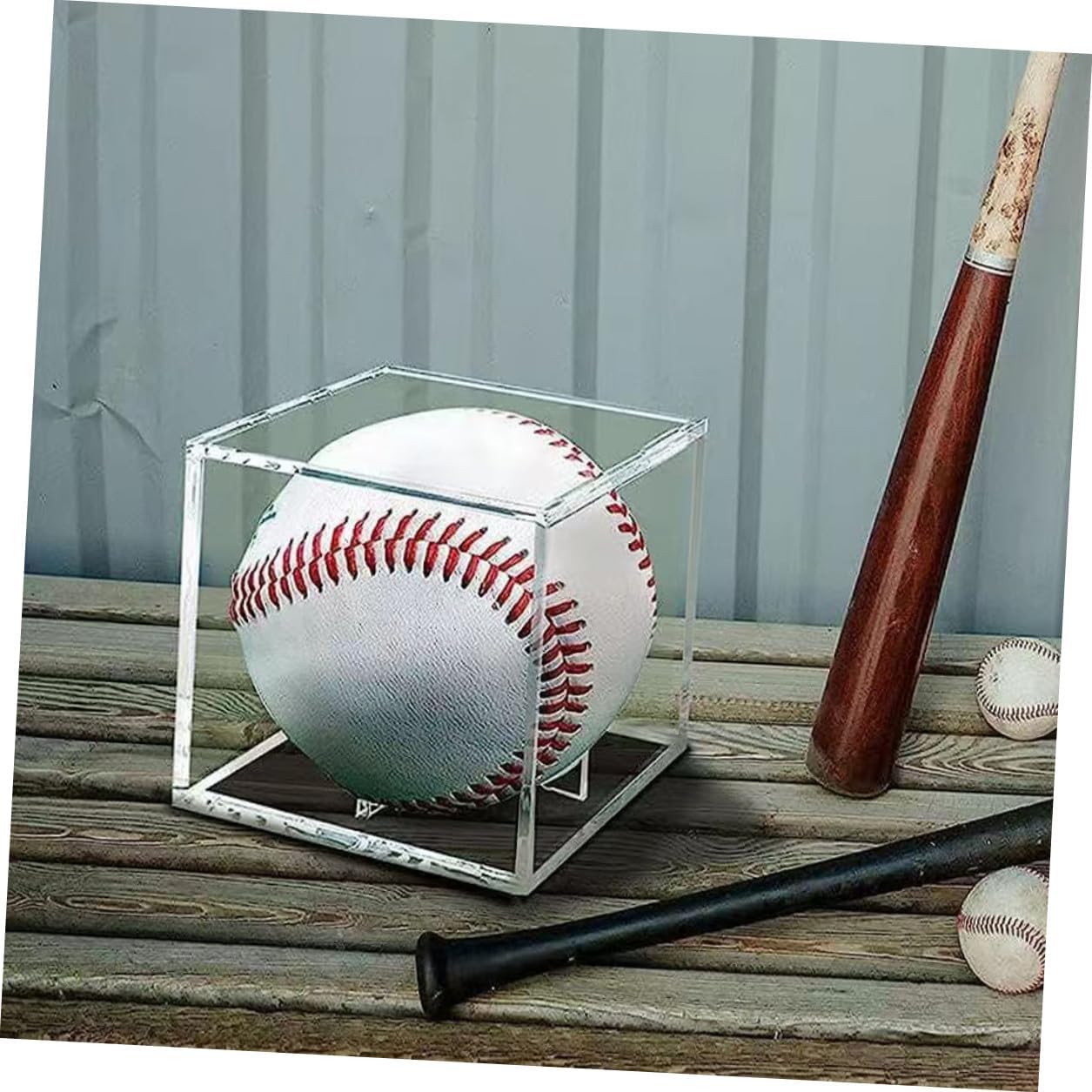 SUPVOX 3pcs Acrylic Baseball Display Cases with Stands Small Cube Baseball Holders Collectible Keepsake Storage Boxes for Sports Memorabilia