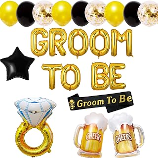 Bachelor Party Decorations for Men, Groom To Be Decorations, Groom To Be Sash Balloons, Stag Night Engagement Wedding Bridal Shower Future Mr Pre-Wedding Party Decors Ideas Supplies Favors