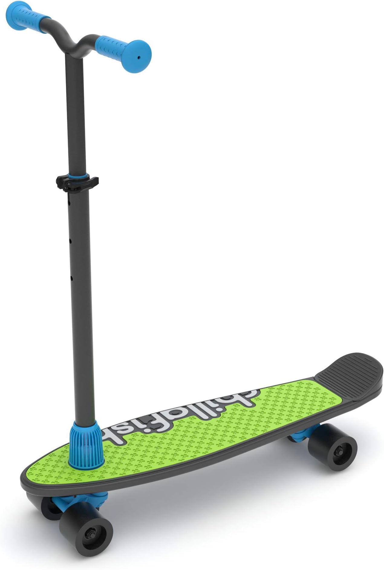 Chillafish SkatieSkootie, Customizable Training Skateboard with Detachable Stability Handle for A Lean to Steer Scooter, Multiple Deck & Fin Color Options Black Mix