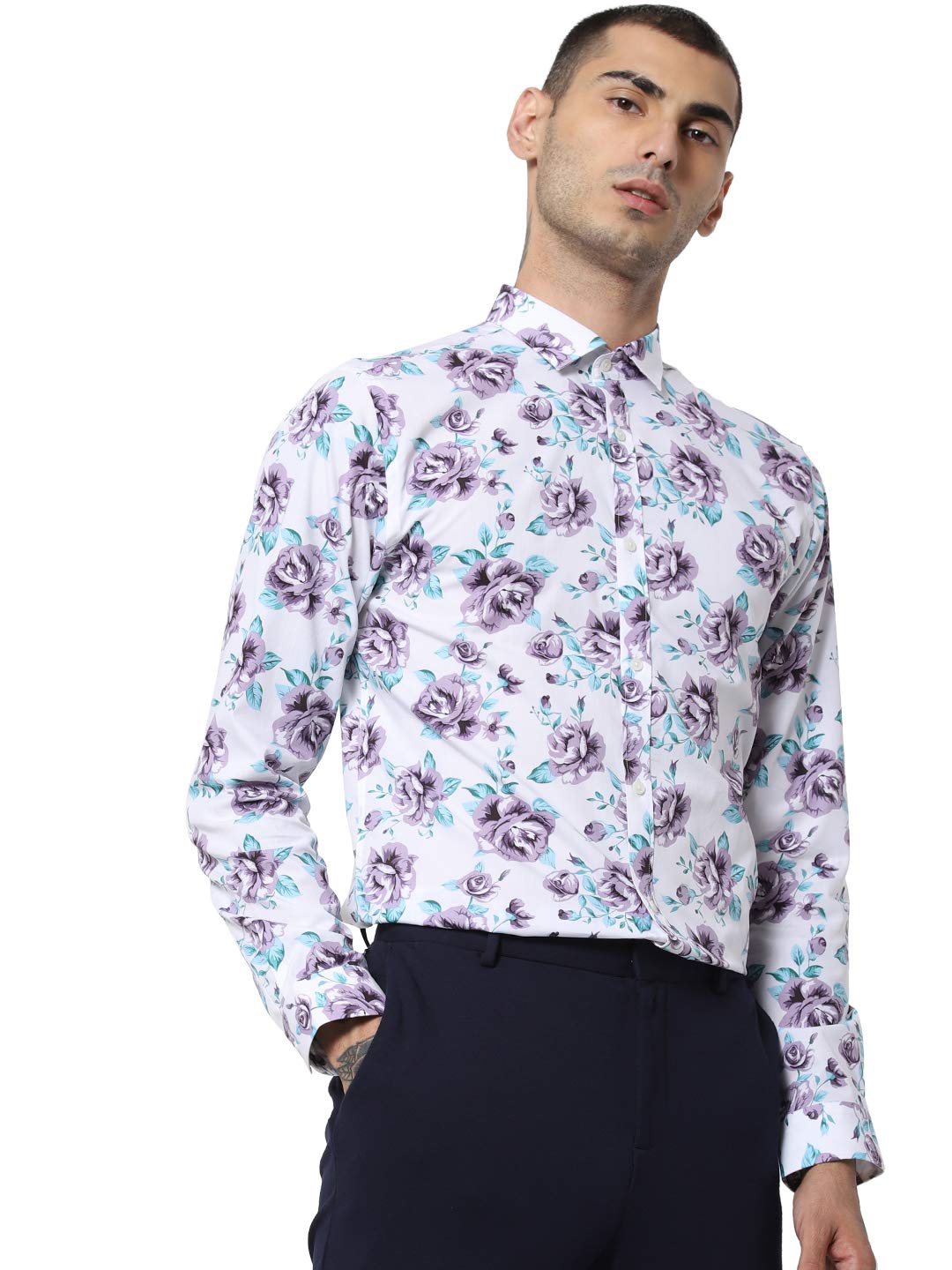 JACK & JONES Men's Printed Slim Fit Casual Shirt