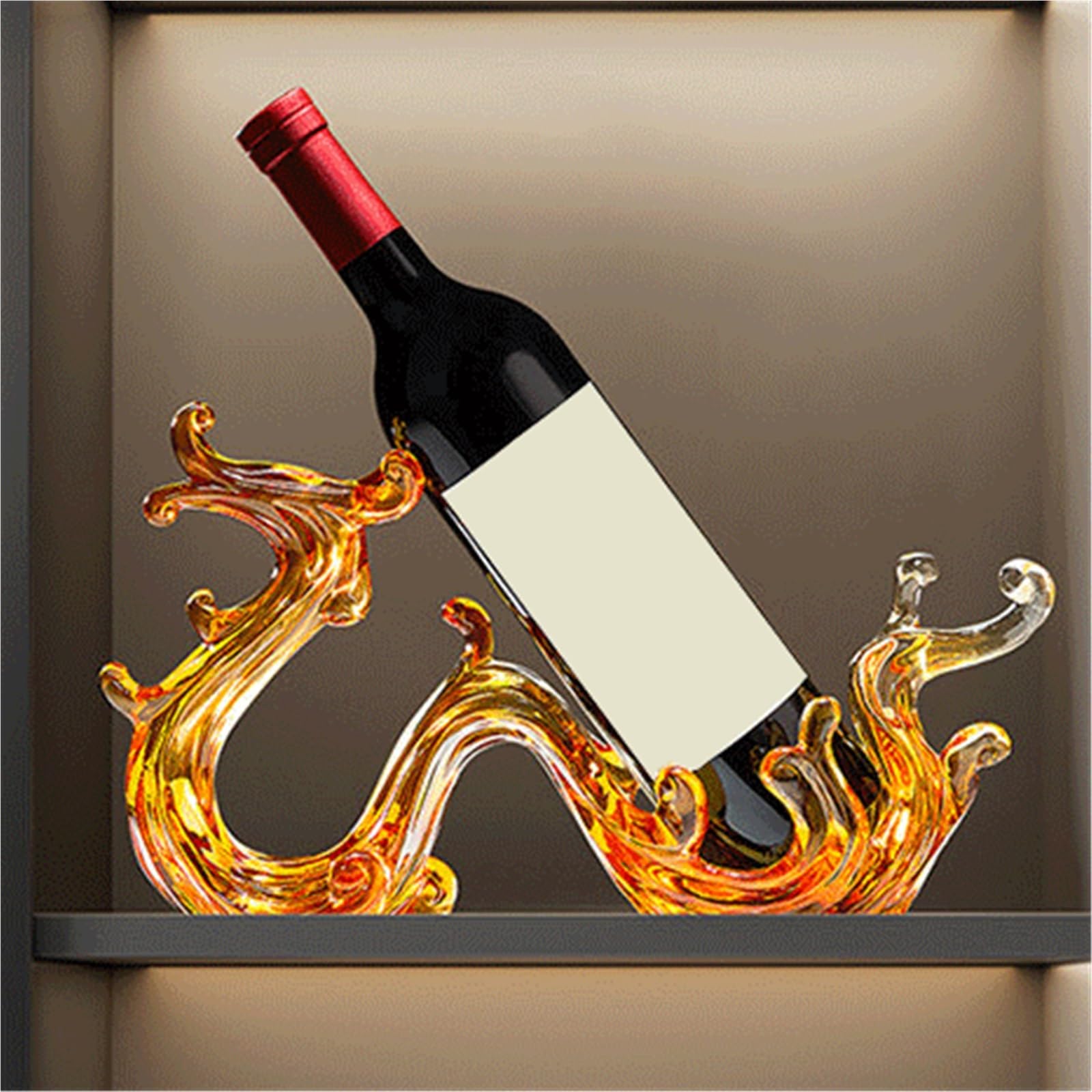 Puesto de vinos Adorno de botellero naranja for mueble TV o aparador salón