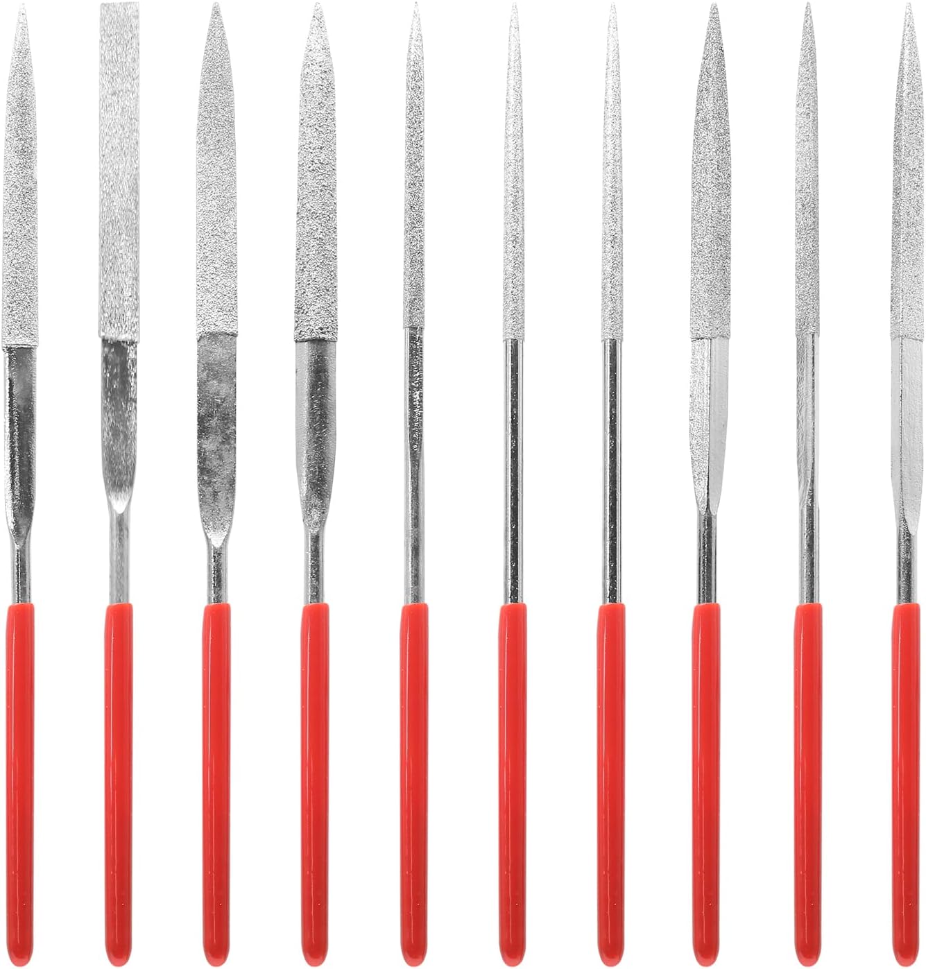 Biaungdo 10 Pieces Mini Diamond Needle File Set, 3 x 140mm