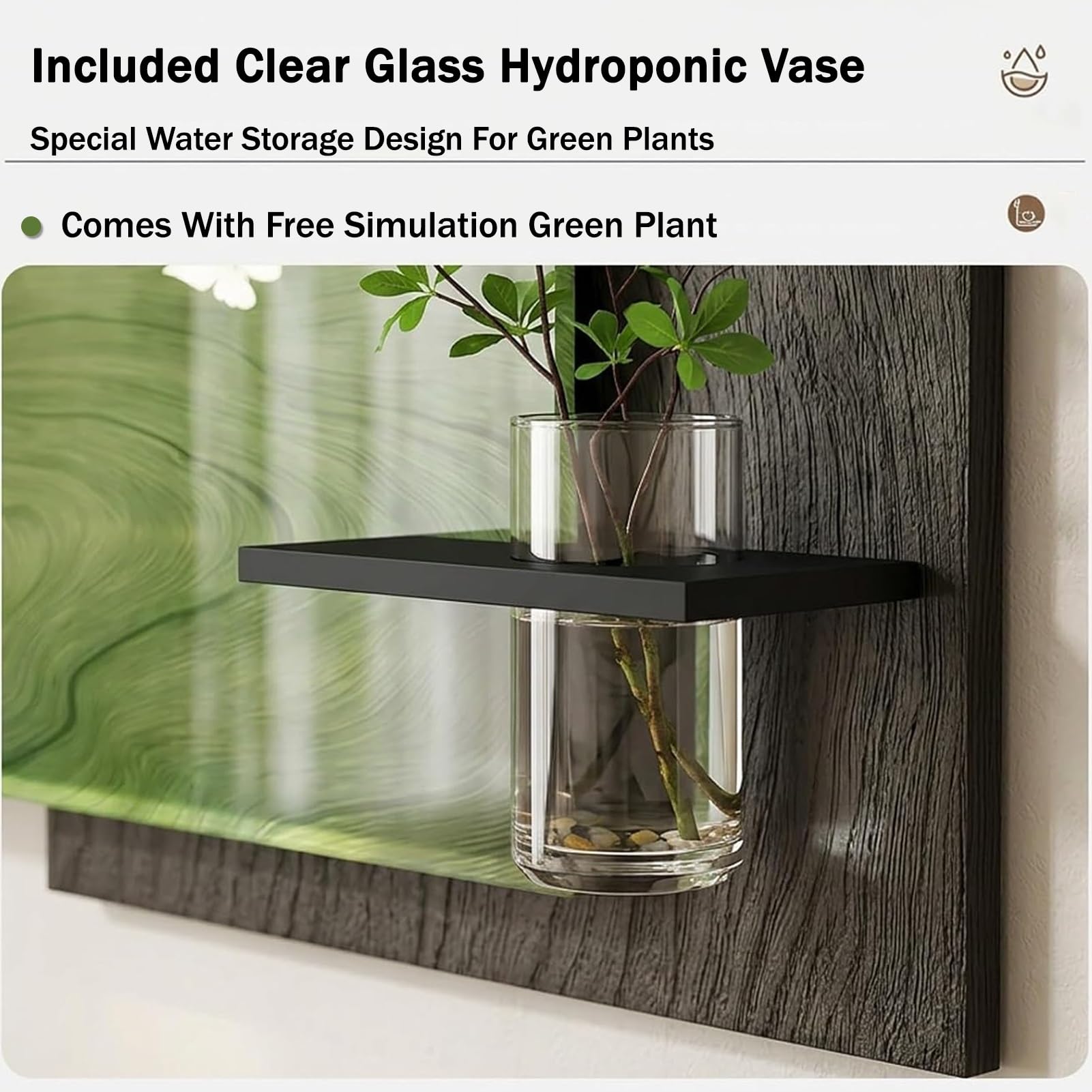 Caja De Medidor Con Plantas Artificiales Y Jarrón De Cristal | Medidor Eléctrico Pintura Decorativa Creativa, Cubierta Para Caja De Fusibles For Entradas(Left A,21.6"x17.7"/55x45cm)
