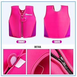 Toddler Girl Swim Vest - Genwiss Baby Swim Vest for Age 3-4 Years Child Kids Fit 28-38 lbs,Size Medium, Pink