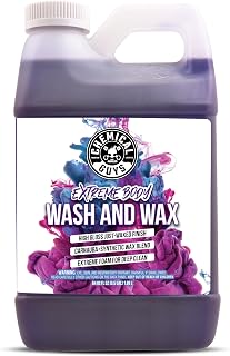Chemical Guys Extreme Body Wash & Wax: Foaming Car Wash Soap with Carnauba Wax for Foam Cannons, Buckets, Cars, Trucks, RVs - Grape Scent, 64 oz
