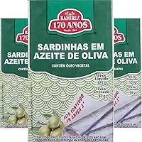 KIT 3X Sardinha Ramirez em Azeite de Oliva 125g Cada | Ricas em Ômega 3 | Cálcio | Vitamina B12 | Proteínas | em Lata Tampa Abre Fácil