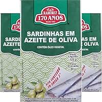 KIT 3X Sardinha Ramirez em Azeite de Oliva 125g Cada | Ricas em Ômega 3 | Cálcio | Vitamina B12 | Proteínas | em Lata Tampa Abre Fácil