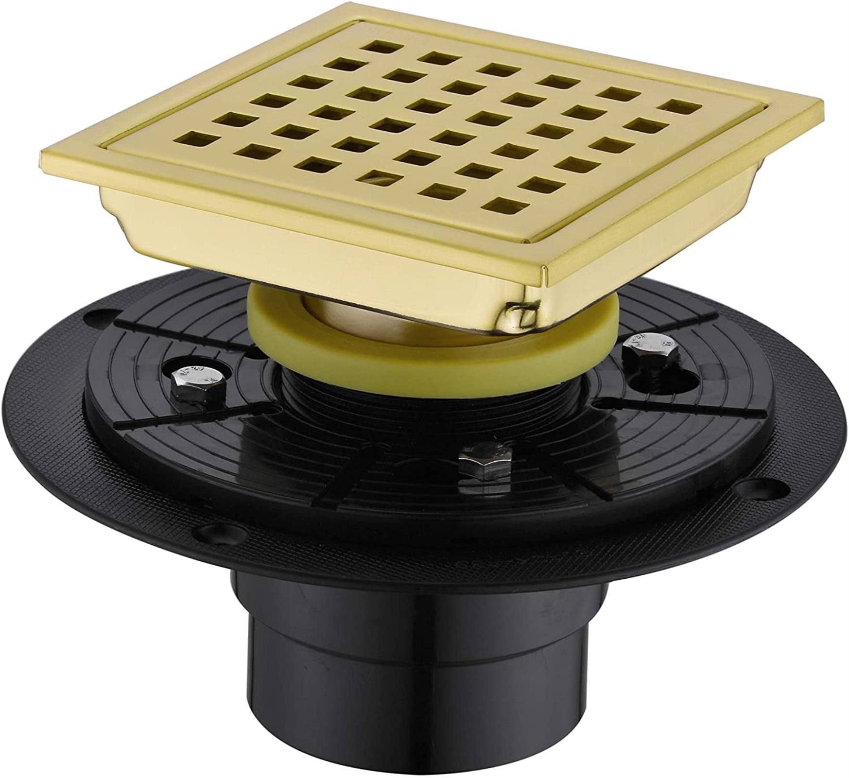 Buy 4inch square shower drain, with adjustable bottom flange of shower