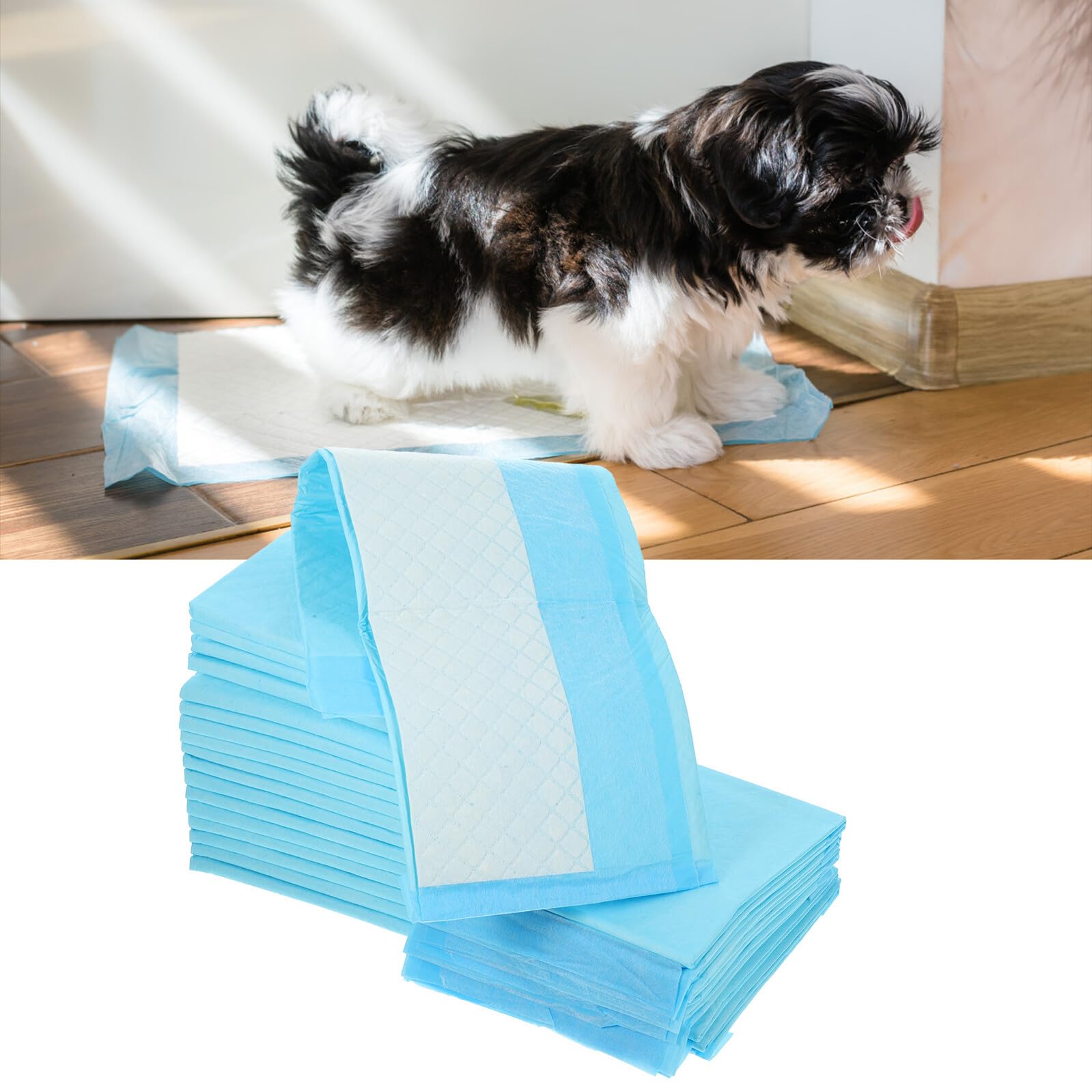 DECHOUS 50 Stück Einweg Haustier Urin Trainingspadsm 45x60cm Welpenunterlagen für Kleine Hunde und Katzen Saugstarke Inkontinenzunterlagen für Zuhause