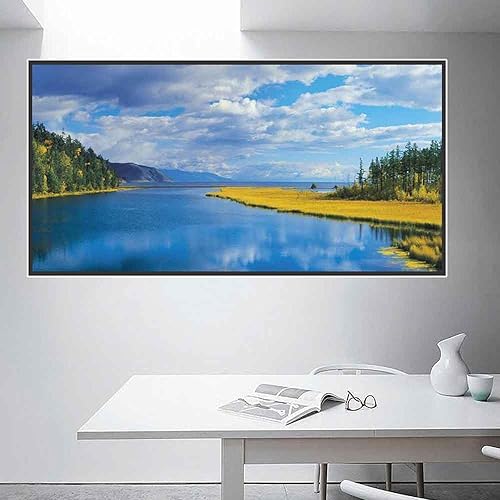 Miniatura 4 de Imprimir sobre lienzo. Poste Naturaleza Rautumn Lago Agua Nieve Montaña Cuadros de Paisaje. Impresiones en lienzo Arte de la pared para la