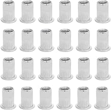 Blind Nuts M6 Pop Nuts 20 Pieces Aluminum Flat Head with Knurling