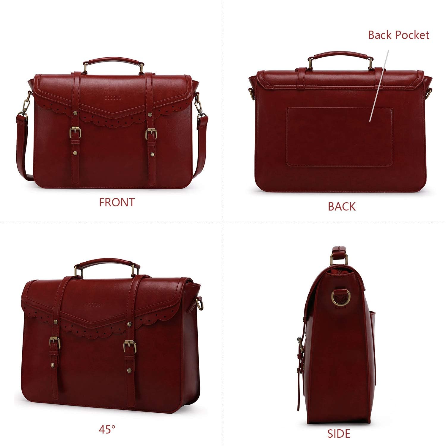 Onе-Dау Sаlе: Uр tо 40% оƒƒ ECOSUSI Womens Briefcase Leather Messenger Laptop Work Bags for Women Fit 15.6 Laptop
