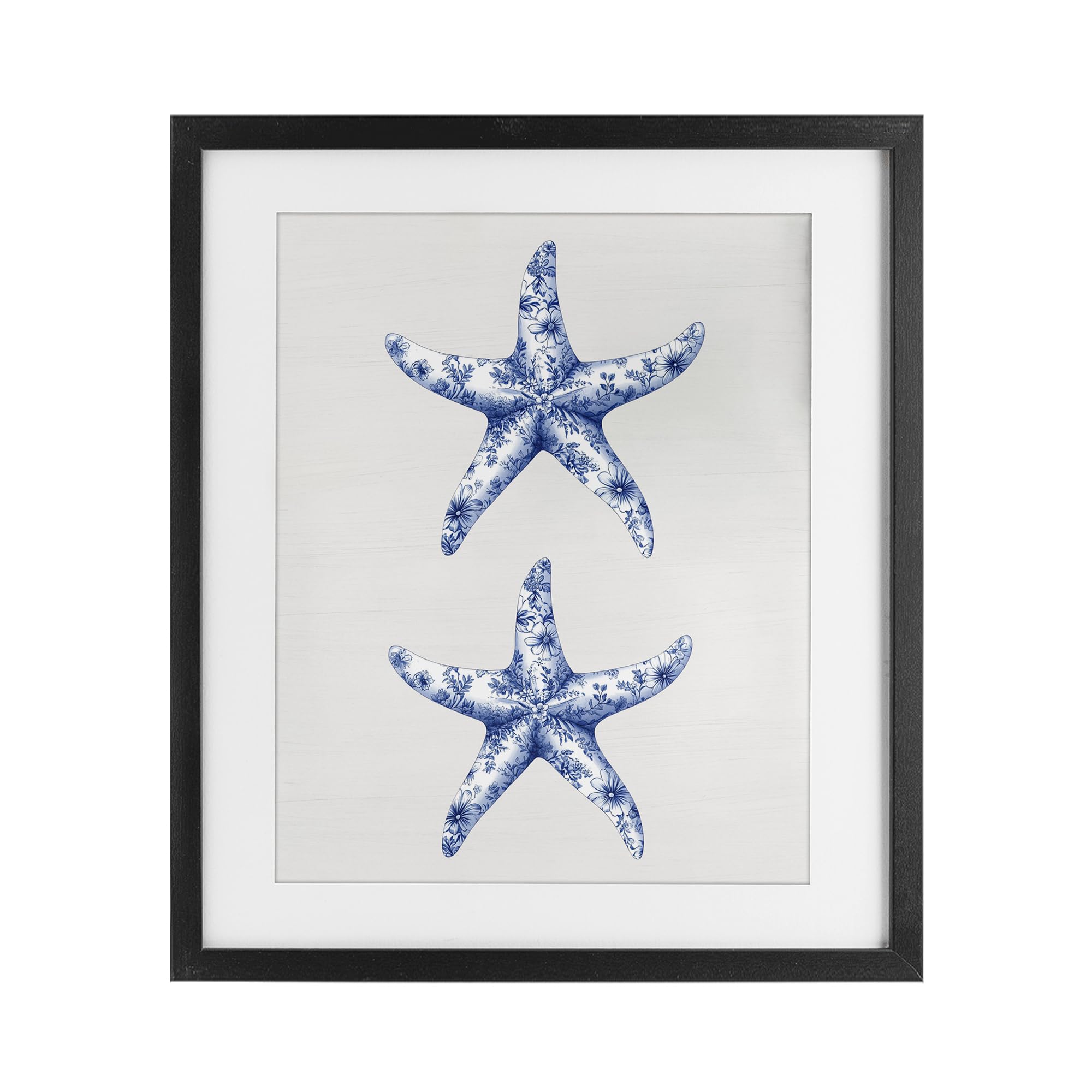 'Vintage Toile Starfish'| Framed Print Under Glass