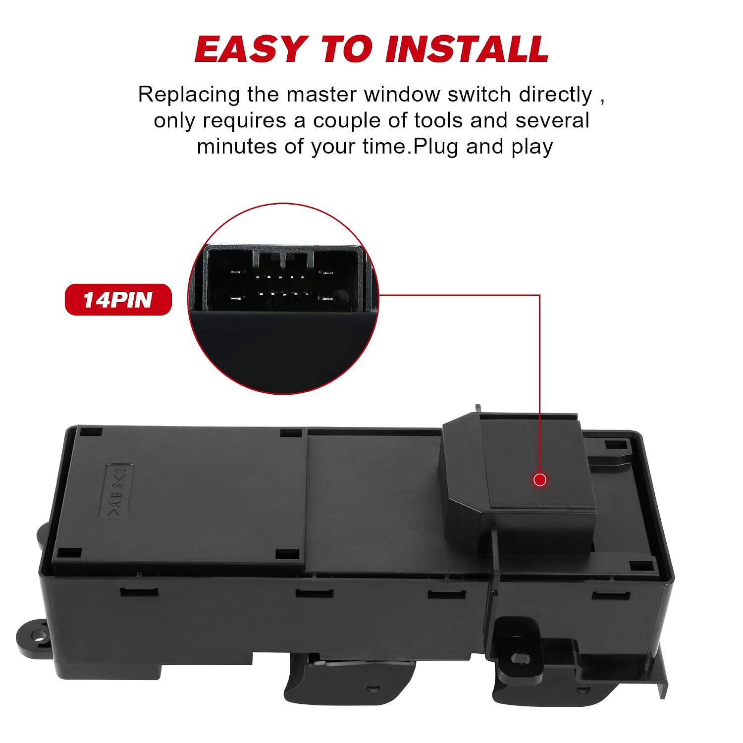 BASIKER Master Window Switch for Front Driver Side Fits for 2007 2008 2009 2010 2011 2012 2013 Acura MDX Replace Part Number : 35750-STX-A01ZA