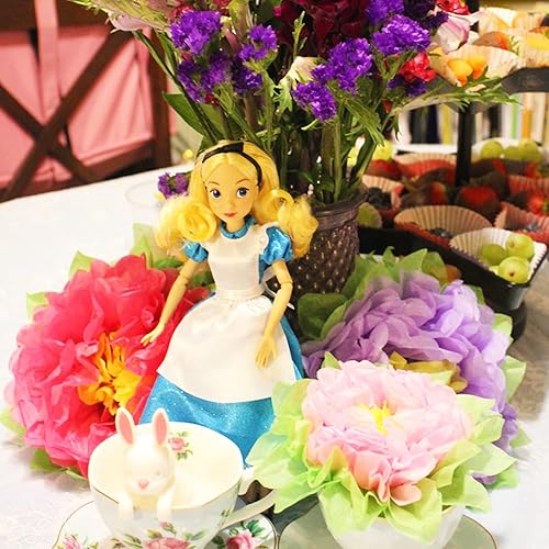 Miniatura 7 de Juego de 20 flores de papel para fiesta, flores de papel de seda coloridas, flores de papel crepé para fiesta de primavera, baby shower, carnaval,