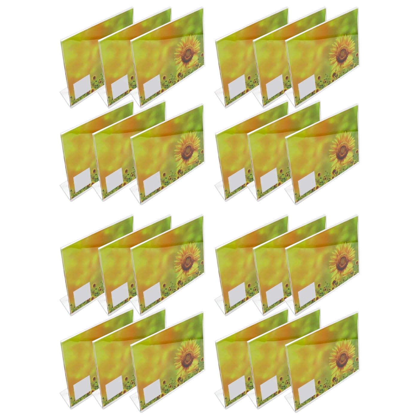 Acan Tradineur - Pack de 24 Portafotos de plástico Transparente, Marcos de Fotos de sobremesa, menú, Carteles, decoración, hogar (Horizontal - 21 x 30 cm)