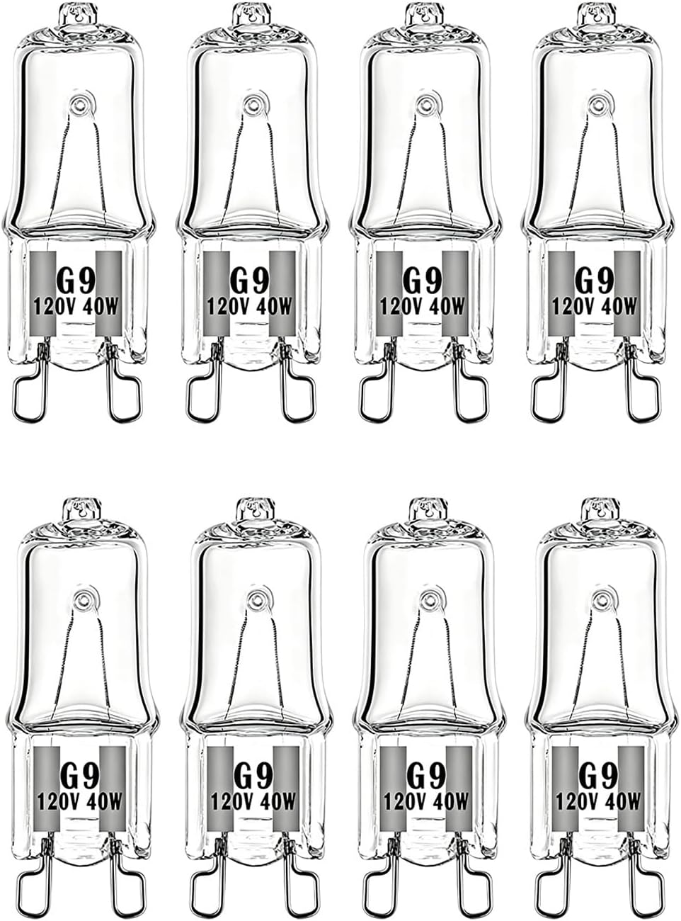 8Pcs WPW10571723 Range Hood Bulb for Whirlpool Range Oven Hood,G9 Halogen Bulb 40W 120V Replace AP6023129 PS8260198 W10571723 3022627 WFE320M0EB2 JXL6536CSS09 MER6600FB2 ACR4303MFB3