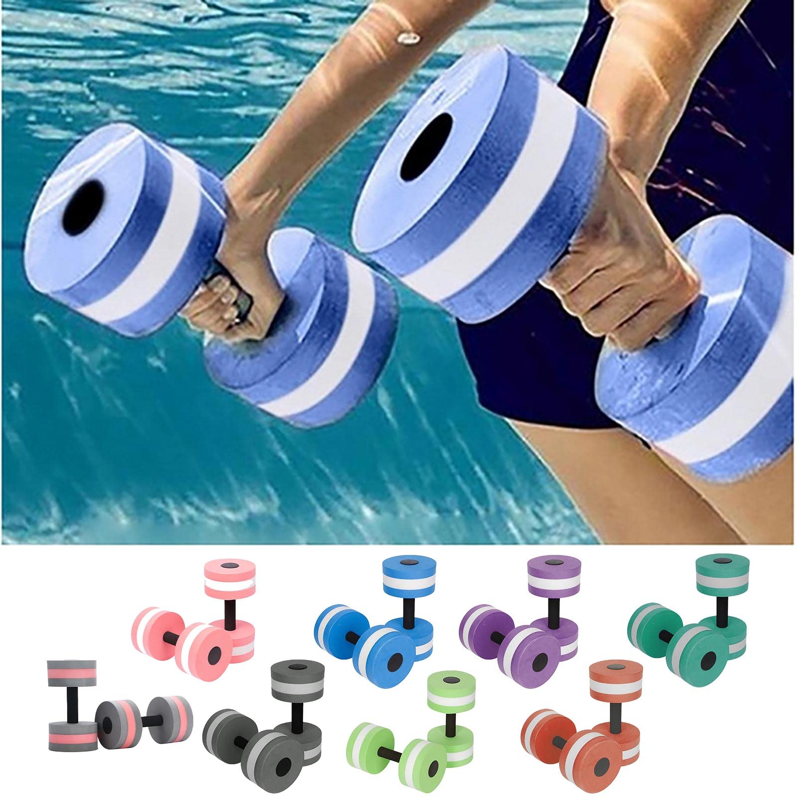 PRETYZOOM 2 Pièces Haltères Aquatiques Mousse Pour Fitness