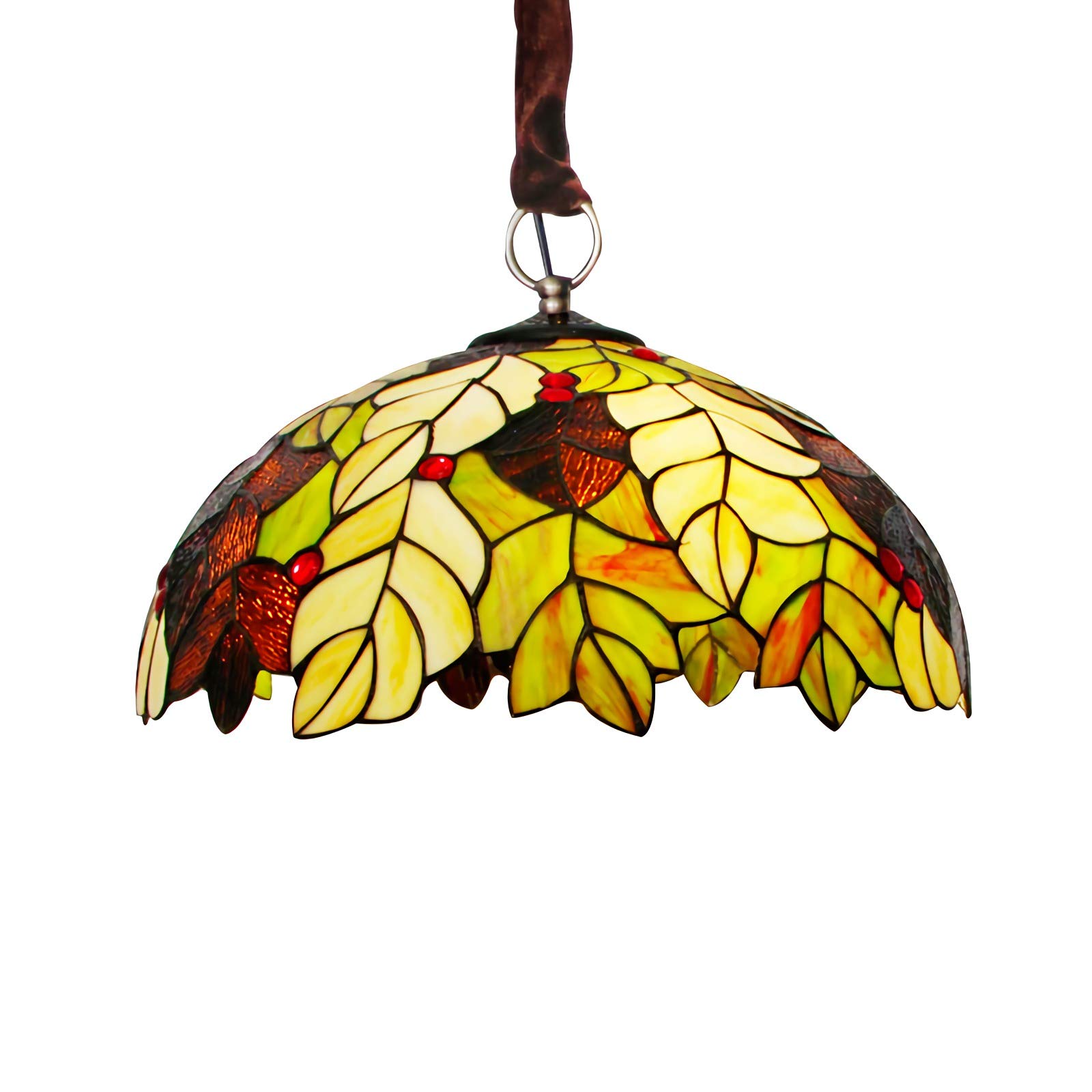 Plafonnier Tiffany en verre véritable luminaire suspendu vintage d'exception