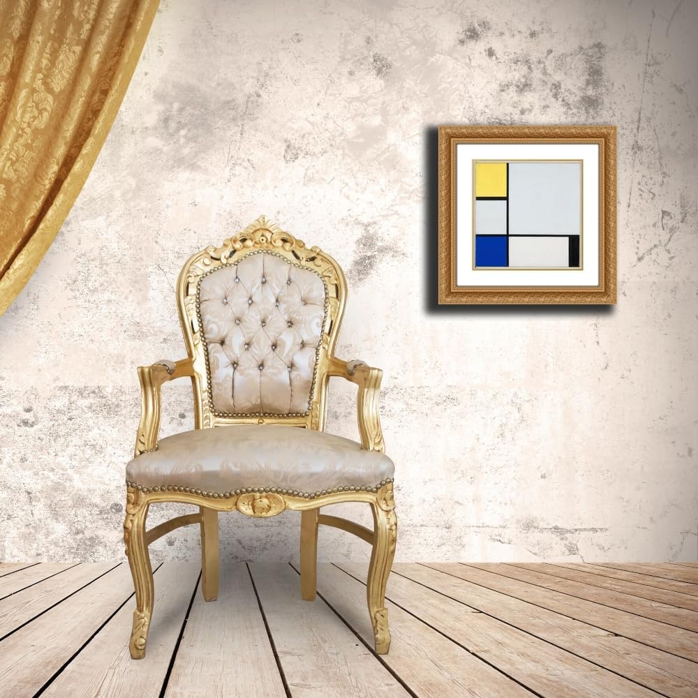ArtDirect Composition with Yellow, Blue, Black and Light Blue (1929) Custom Framed Art Print Giclee Print or Canvas Options with Various Sizes and Customization by Piet Mondrian