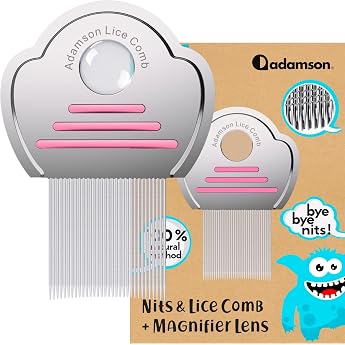Lice Comb for Children Nit Comb Stainless Steel with Magnifying Glass