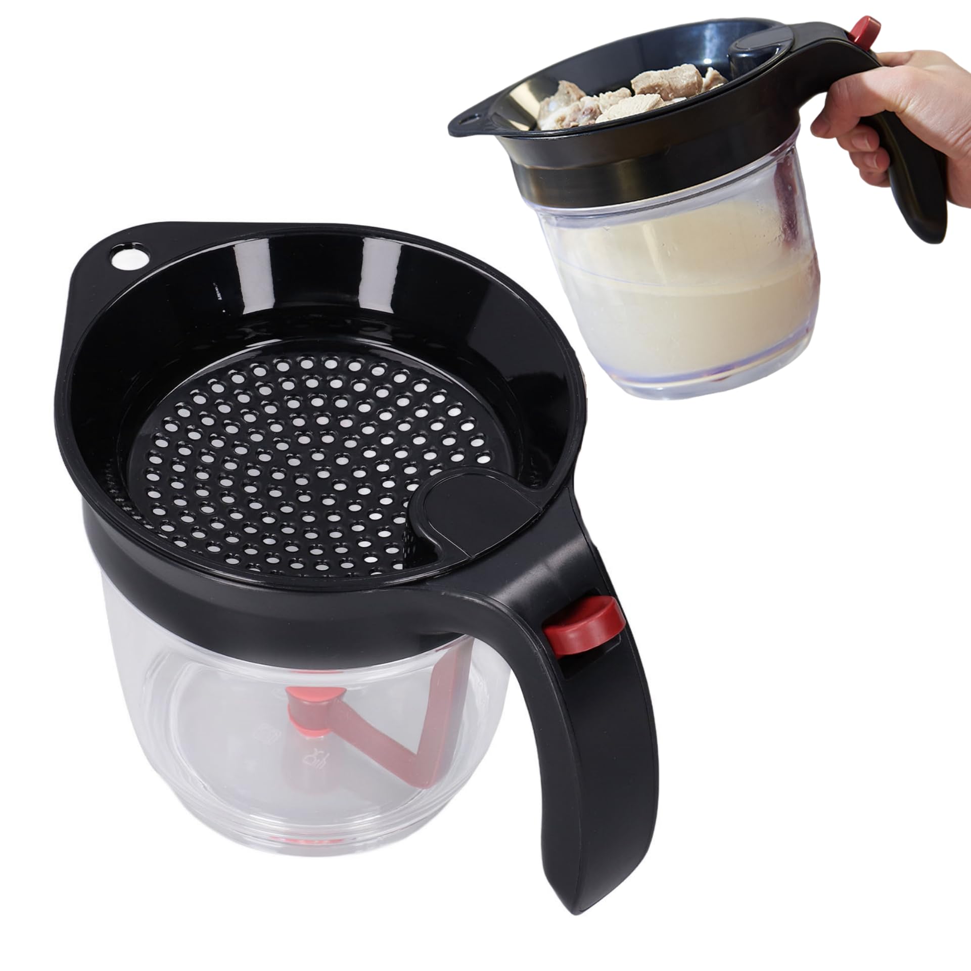 Topyond 1000ml Fat Separator Multifunctional, Quick Separation, Heat Resistant, BPa Free, Durable ABS, Portable Gravy Separator