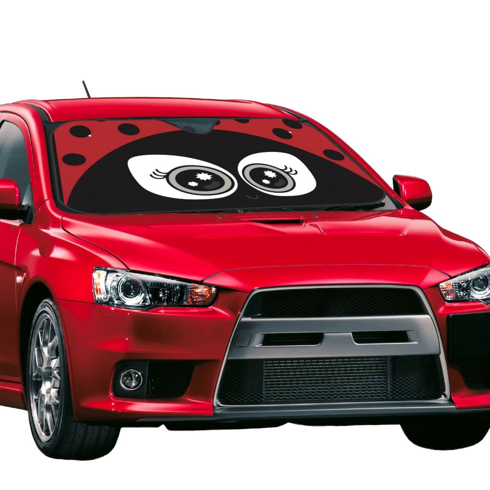 Cute Ladybug Windshield Sun Shade Front Protector Folding Car Sun Visor Blocks Uv Rays Keeps Your Vehicle Cool