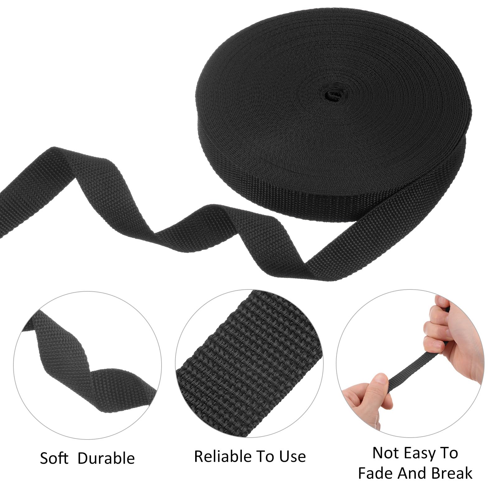 M METERXITY Tree Tie Strap-1 Roll 66 Feet x 1 Inch Garden Staking Straps,Plant Supports Tree Tie Staking,Tree Support Straps Apply to Outdoor/Garden/Plant/Staking/Guying(Black) - Image 4