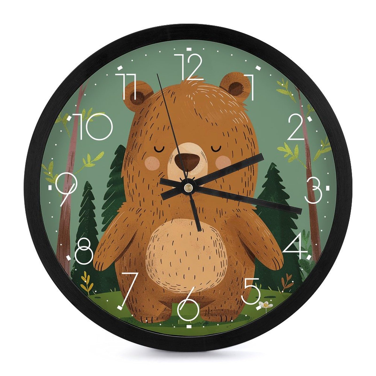 Horloge murale analogique 25,4 cm mécanisme sans tic-tac pour salon et bureau
