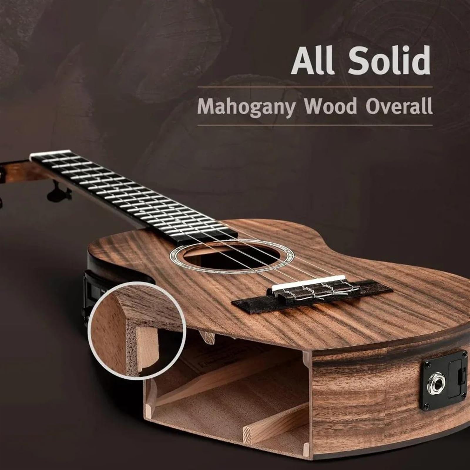 Chitarra Ukulele Professionale Tenore Elettrico In Legno Massello Di Acacia Da 26 Pollici Con Accessori Ukulele Kit