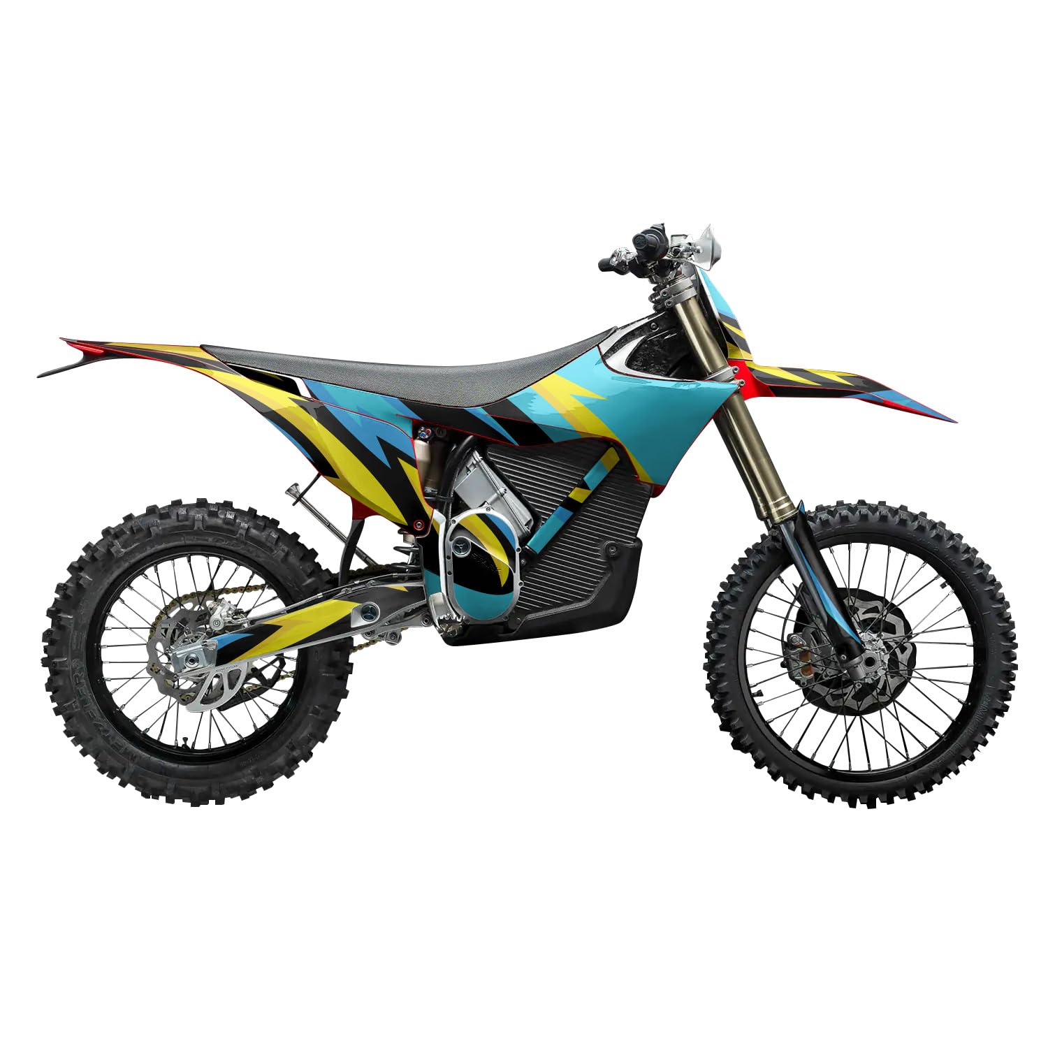 Stark Varg MX 2023-2025 Graphics Kit Wrap - Tribal Cyan - Varg MX Skin - Premium 3M Vinyl Protective Wrap Decal Cover - Easy to Apply | Crafted in The USA by MightySkins