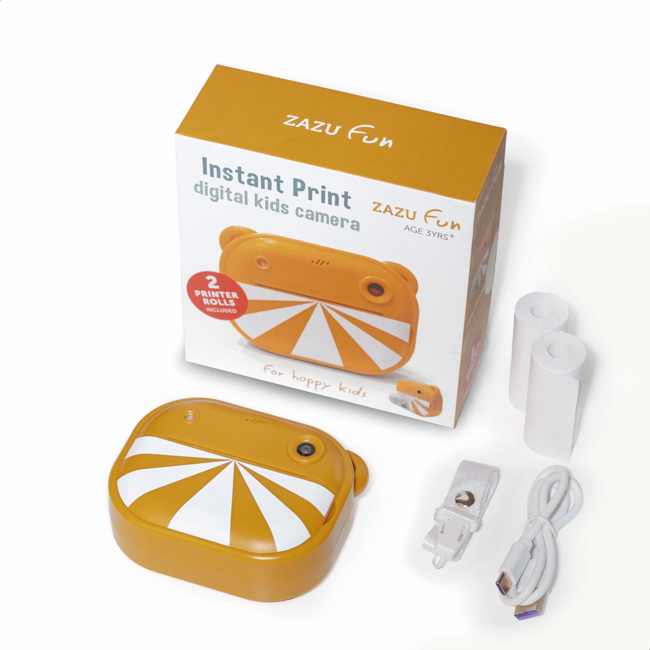 ZAZU Fotocamera digitale istantanea per bambini, foto ad alta risoluzione da 48 MP, display a colori da 2", video Full HD 1080P, stampa termica senza inchiostro, batteria ricaricabile, con 2 rulli di