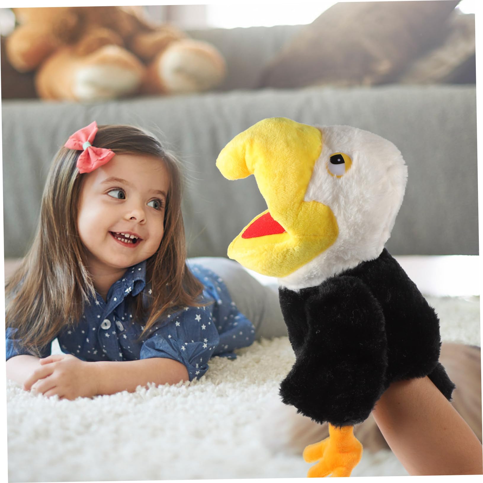 Beaupretty Marionetas de Mano de Búho de Dibujos Animados Juguetes de Peluche de Búho para Contar Historias Marioneta de Mano Interactiva Años