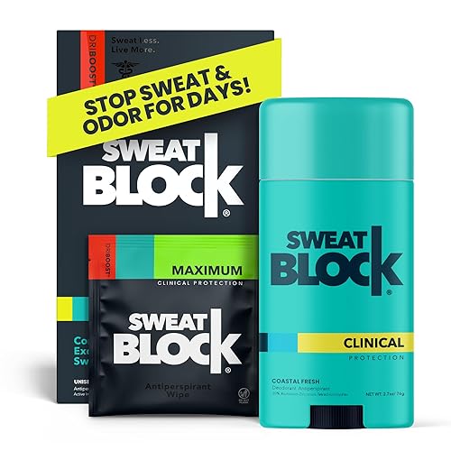 SweatBlock Desodorante antitranspirante sistema de máxima fuerza clínica para hombres y mujeres, ayuda a la hiperhidrosis para la sudoración