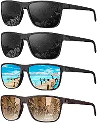 Óculos de sol polarizados masculinos, polarizados para dirigir, pescar, golfe, pacote com 4