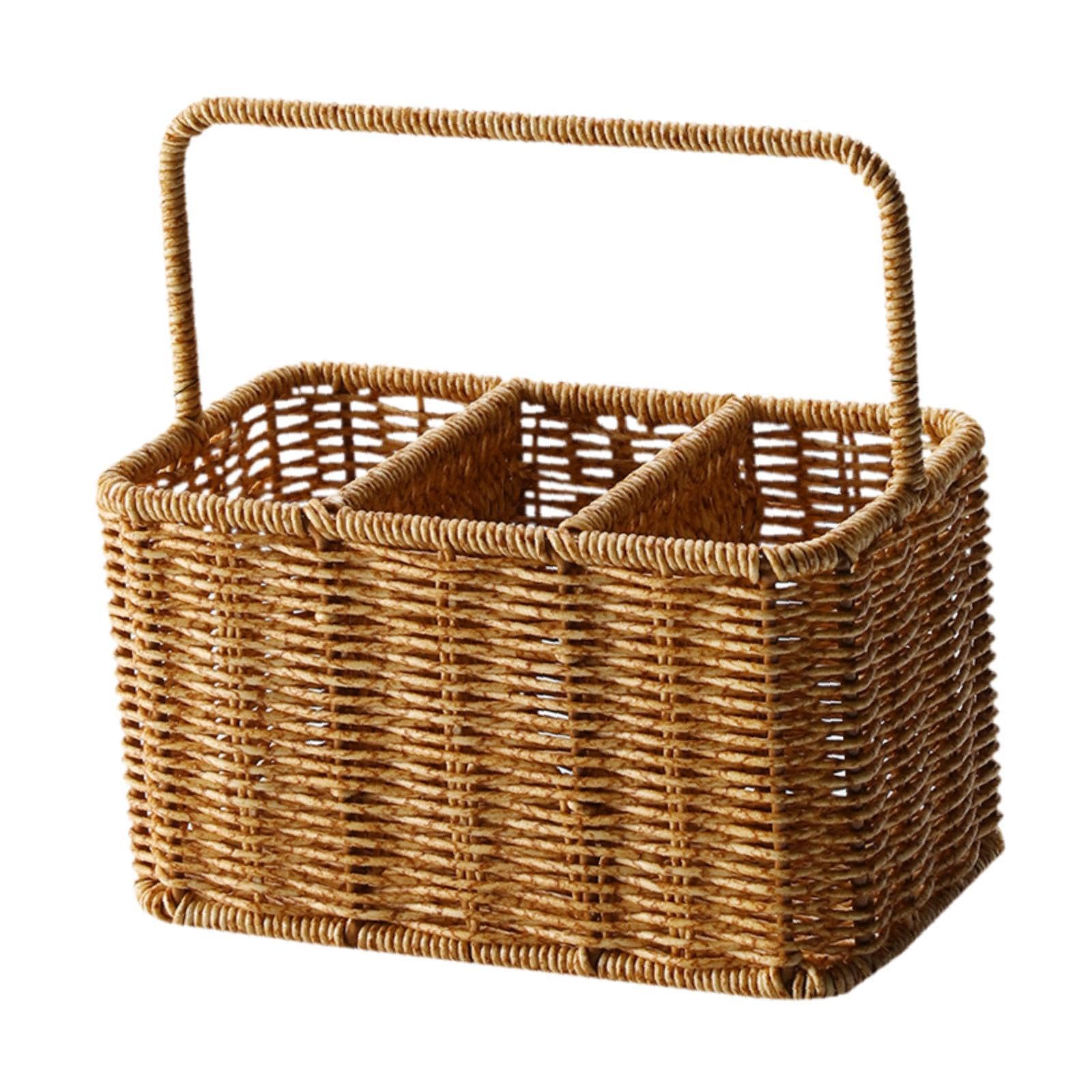 Panier tressé à la main pour un rangement de bureau scandinave