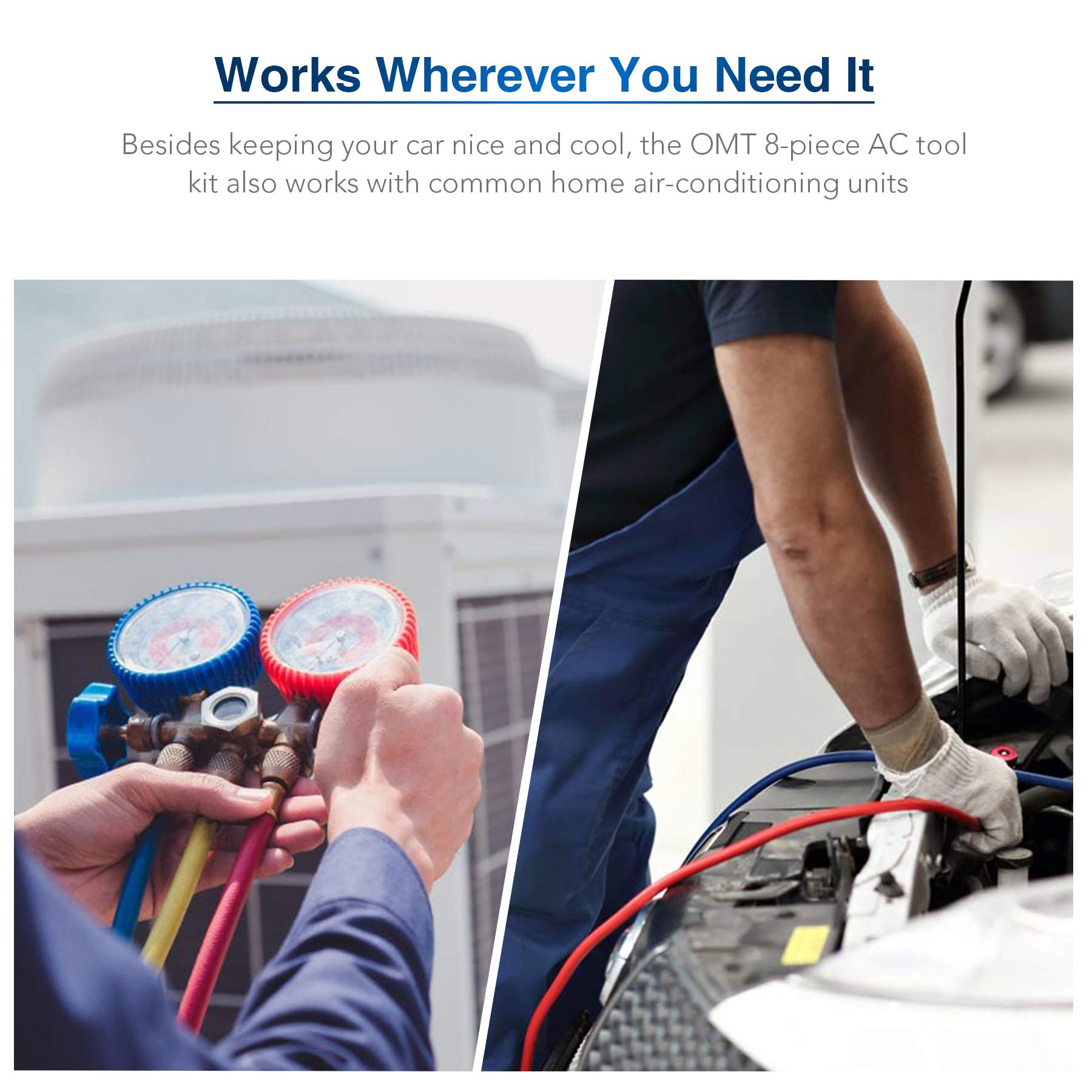 Orion Motor Tech AC Adapter Tool kit, 8Piece AC Gauge Hose Conversion