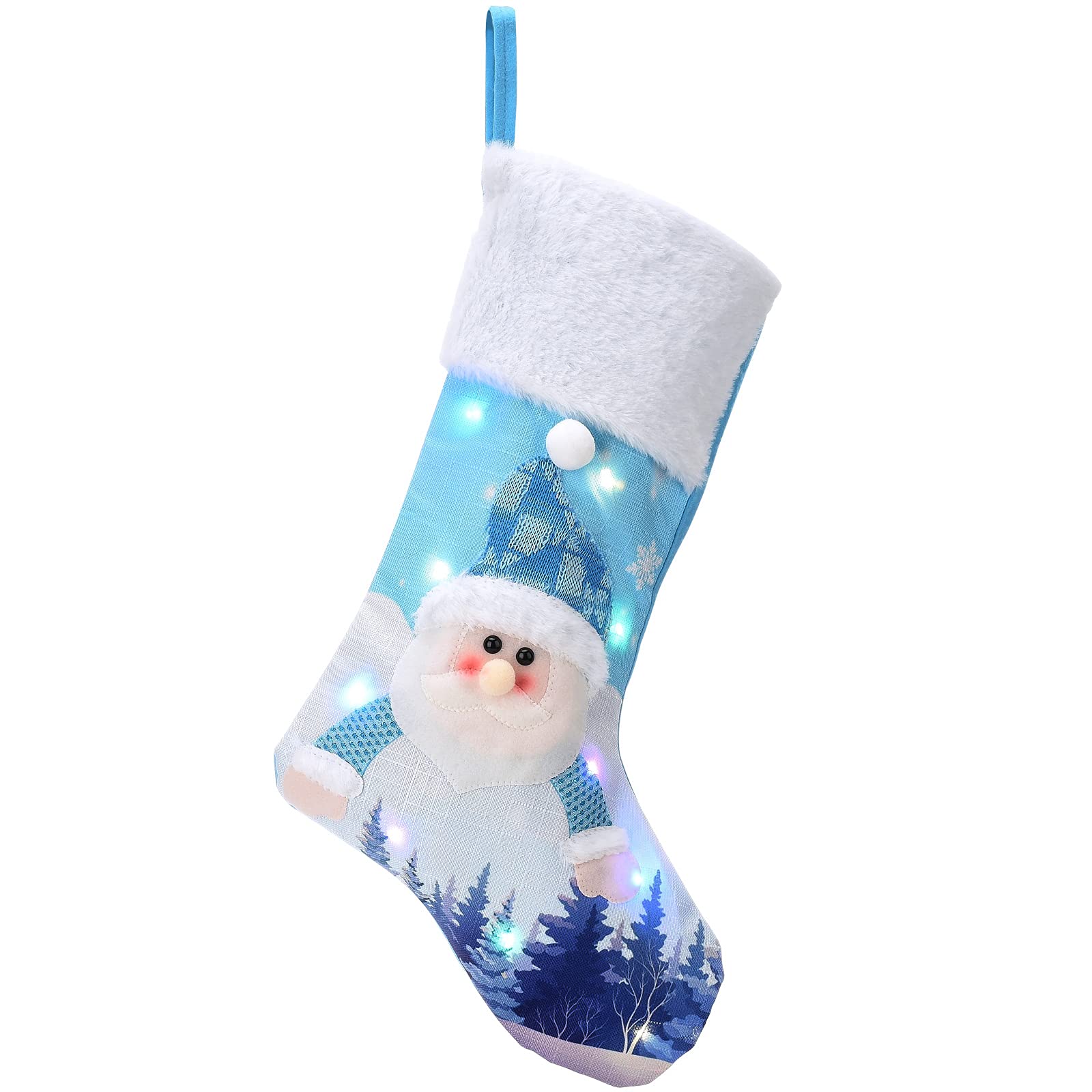 Medias Navideñas con Luz LED, Medias Navideñas Iluminadas, Medias Navideñas LED Personalizadas, Medias Colgantes de Chimenea para Adornos de árboles de Navidad(#3)