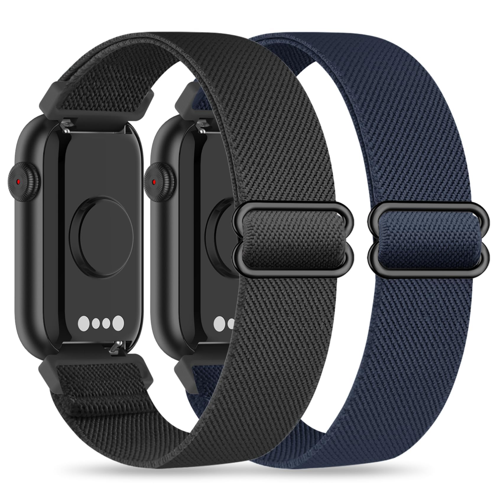 HQzon 2 Pack Stretchy 16mm Nylon Bands Compatible with FITVII HM08/MorePro HM08/Amzhero-Runfit D26/KALINCO Slim Fitness Tracker