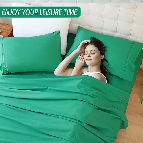 Miniatura 4 de Whitney Home Textile Juego de Sábanas Individuales, Sábanas de Cama de Microfibra Suave de Hotel Tamaño Individual, Bolsillo Extra Profundo, Juego