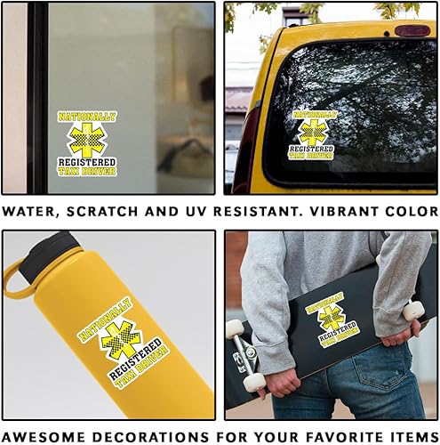 Miniatura 2 de SUNHADO 3 piezas Calcomanía de taxi registrada a nivel nacional divertidas calcomanías EMS EMT símbolo de estrella de la vida bromas EMT ambulancia