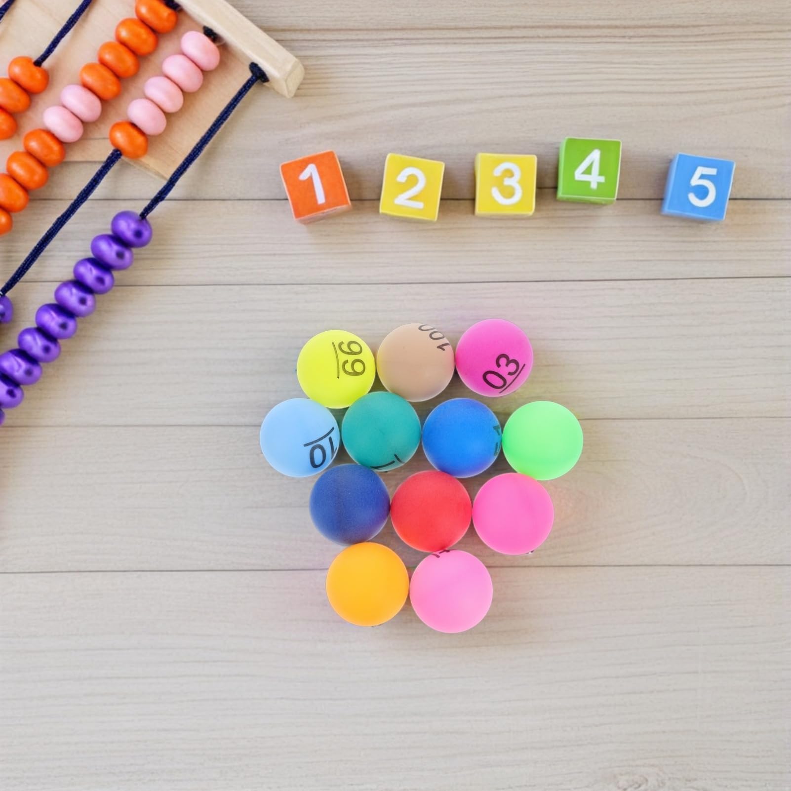 ifundom 100 Bolas Numeradas De Plástico De 1.57 Pulgadas para Rifa Bingo Juegos De Mesa Actividades Familiares Y Fiestas Colores Vibrantes