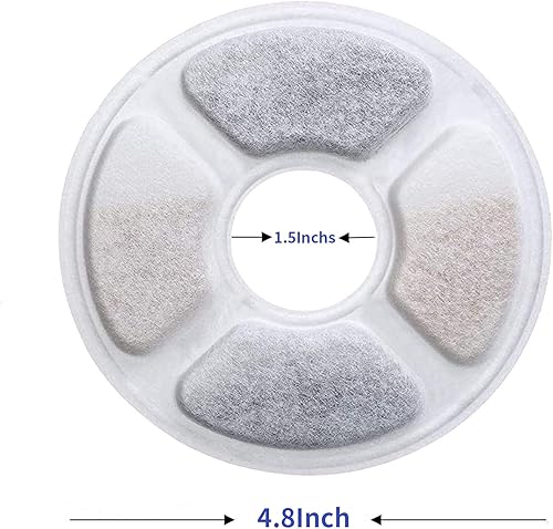 Miniatura 2 de Filtros de repuesto para fuente de agua de mascotas, filtros de carbón activado para gatos y perros, dispensador automático de agua (paquete de 16)