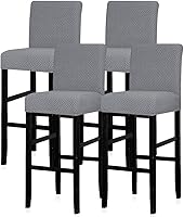 Vista 9 de Lellen Juego de 2 fundas para taburetes de bar, fundas elásticas y lavables para asientos de taburetes de bar, fundas extraíbles para sillas de bar