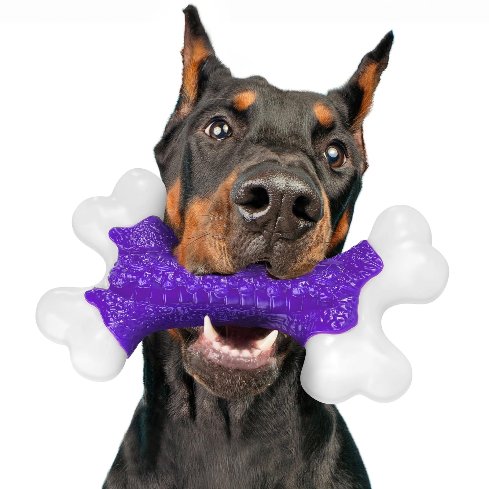 Kseroo Tough Dog Chew Toys for Aggressive Chewers Large Medium Breed, Bone Toy Dog, Natural Nylon Heavy Duty Extreme Indestructible Tething Training